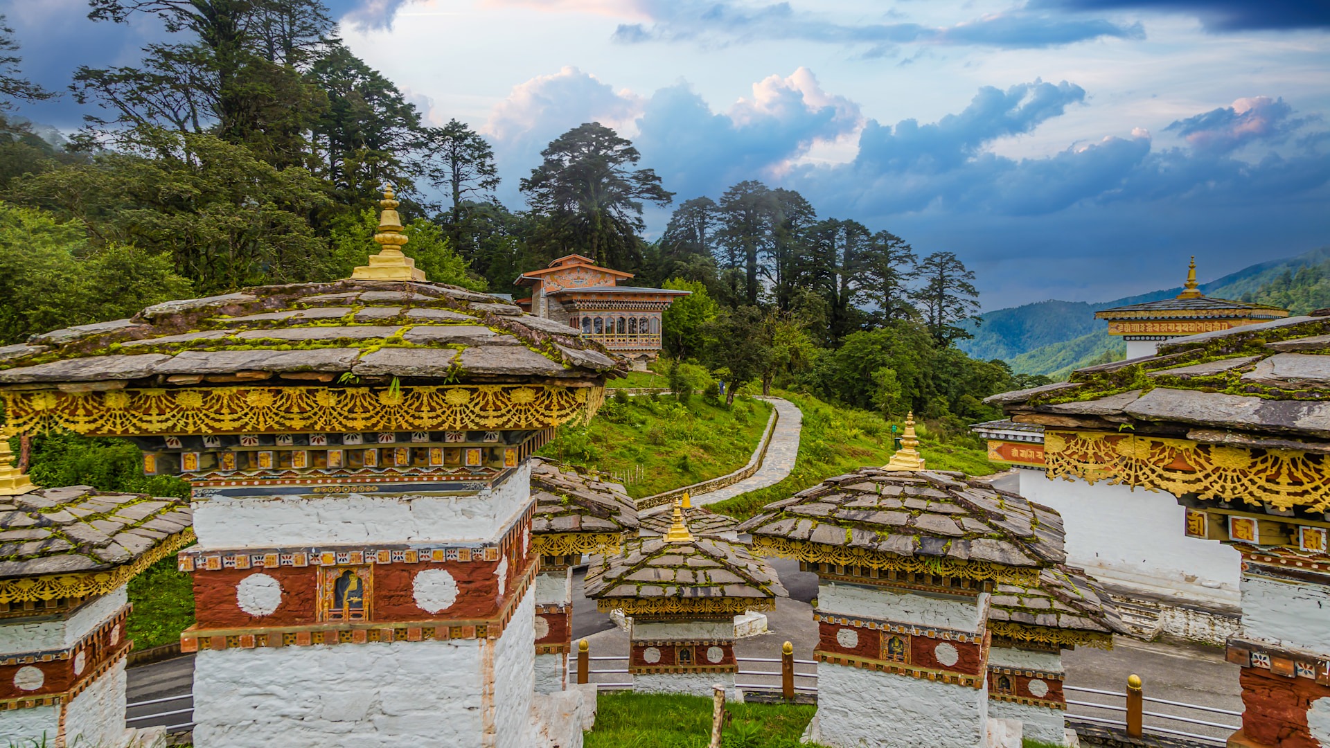 Dochula Pass chortens