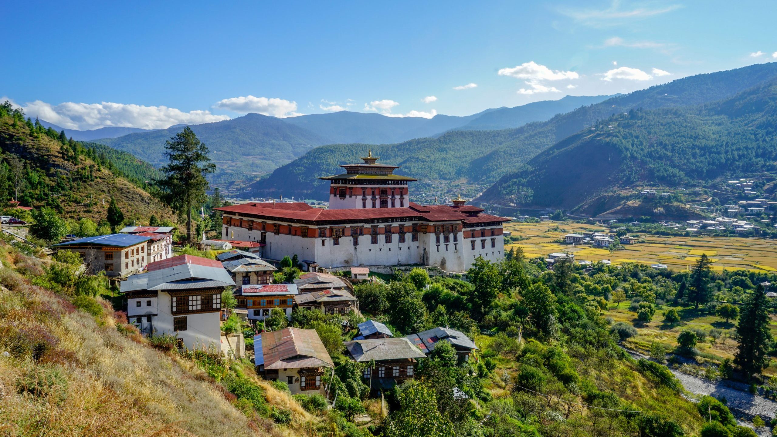 Dzong and valley
